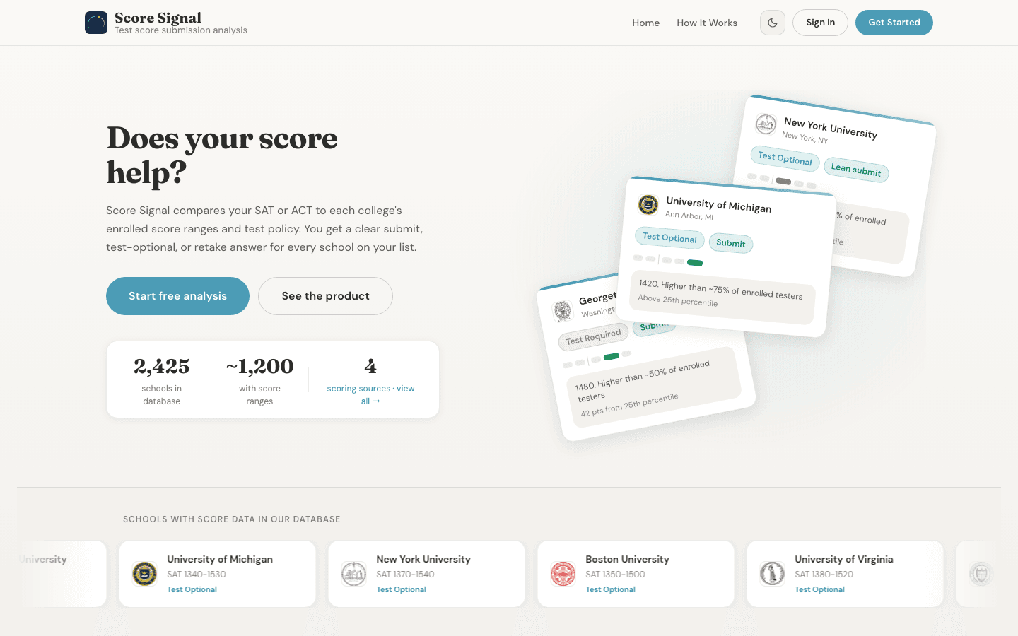 Score Signal website homepage designed and built by Anchor Digital